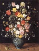 Jan Brueghel The Elder Flower in a blue vase china oil painting reproduction